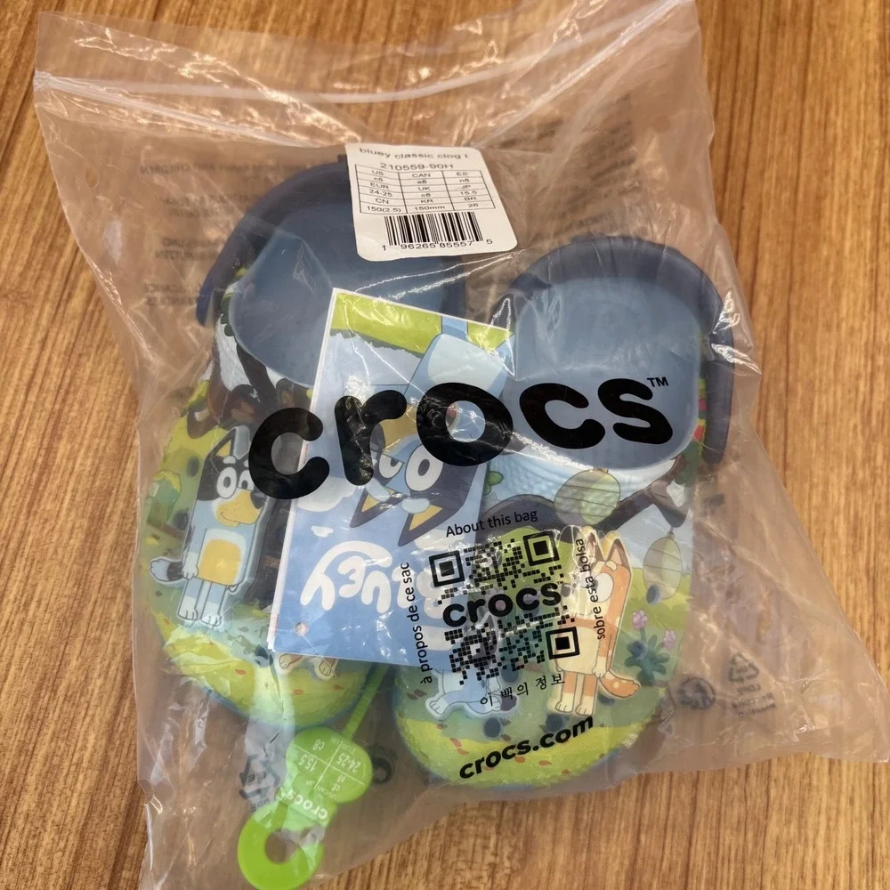 Crocs Bluey Classic Clog Toddler Size C8 Blue Green 210559-90H NEW